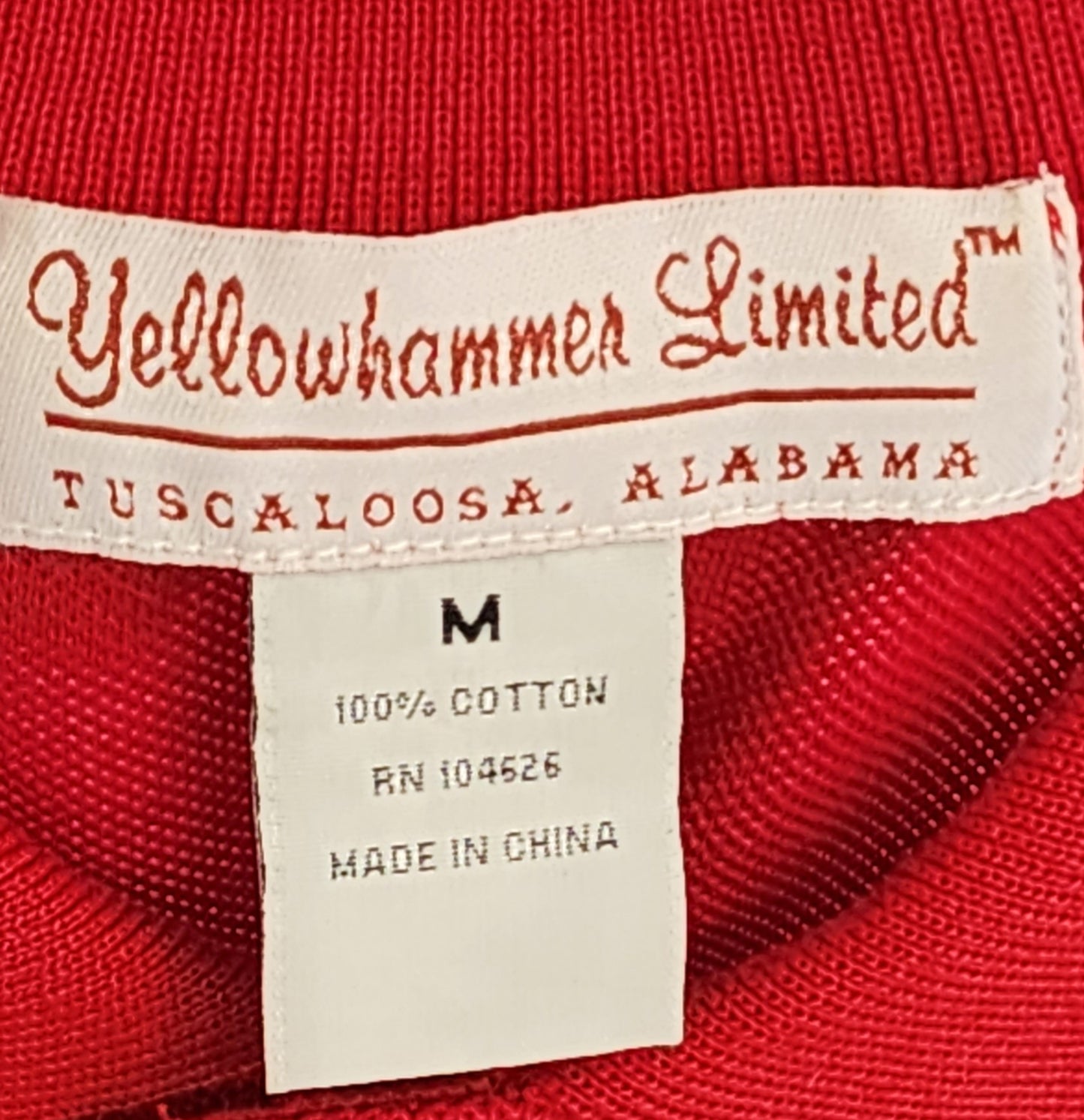 Yellowhammer Limited Men’s Red Polo T-Shirt Short Sleeve