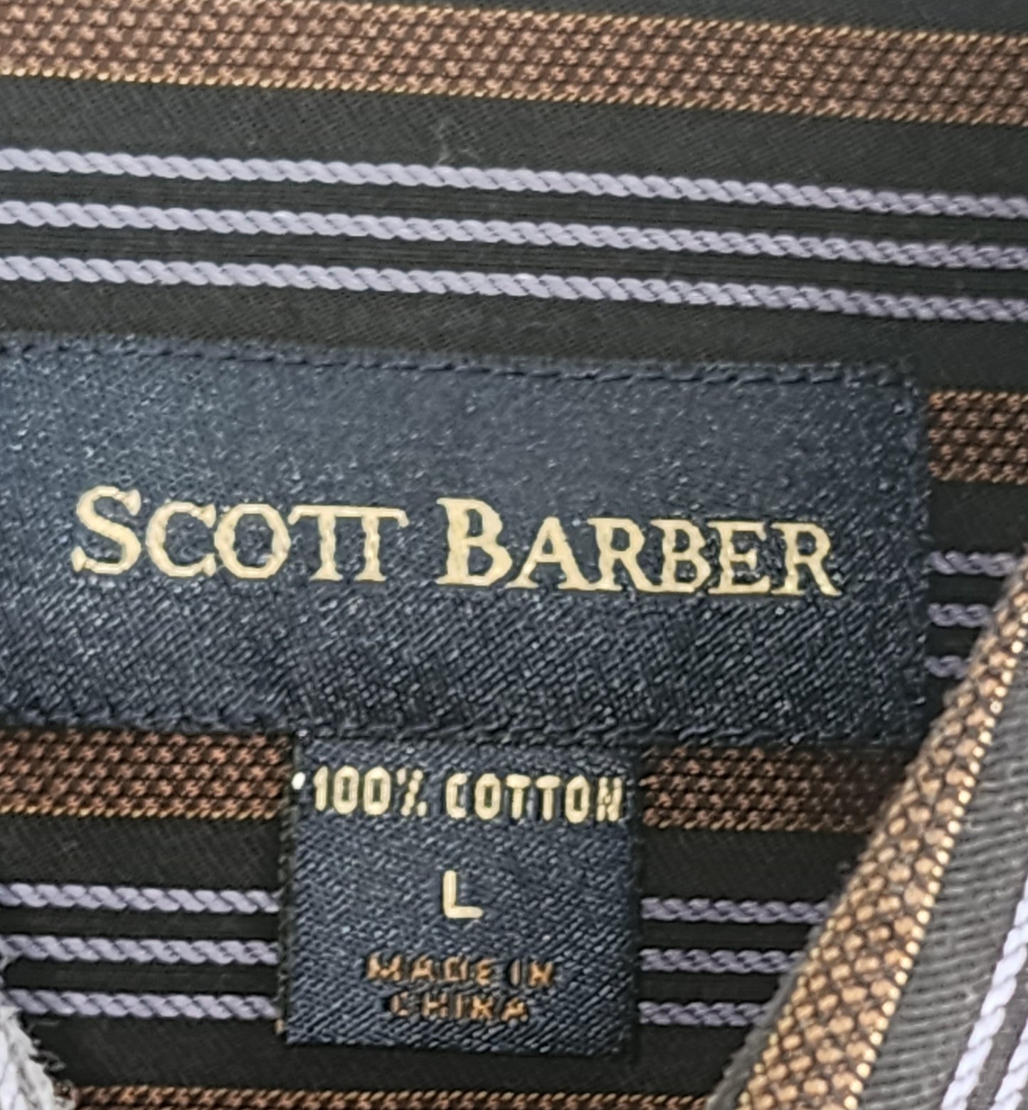 Scott Barber Brown Lining Full Sleeve Men's Shirt