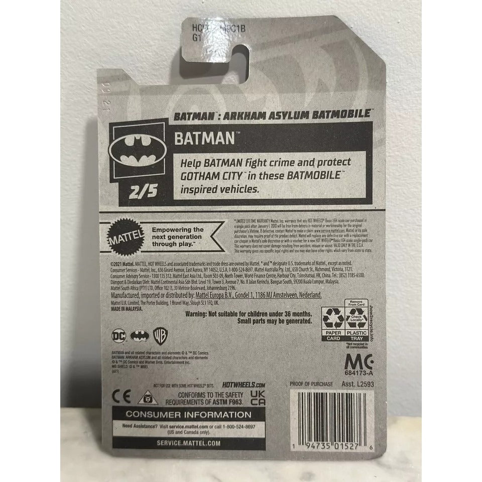 2022 HOT WHEELS ''BATMAN'' #32 = ARKHAM ASYLUM BATMOBILE = GREEN