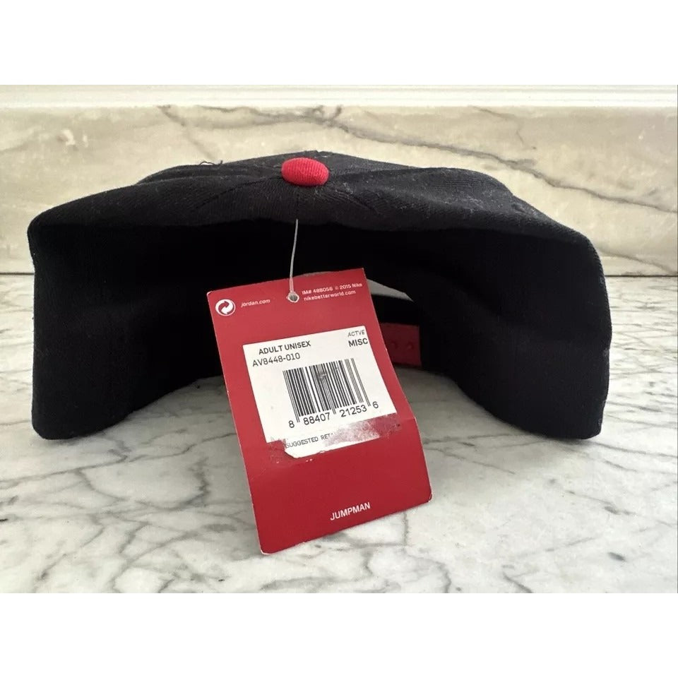 NWT NOS 2015 Air Jordan ADULT UNISEX RedBlack Jumpman Snapback Hat (AV8448-010)