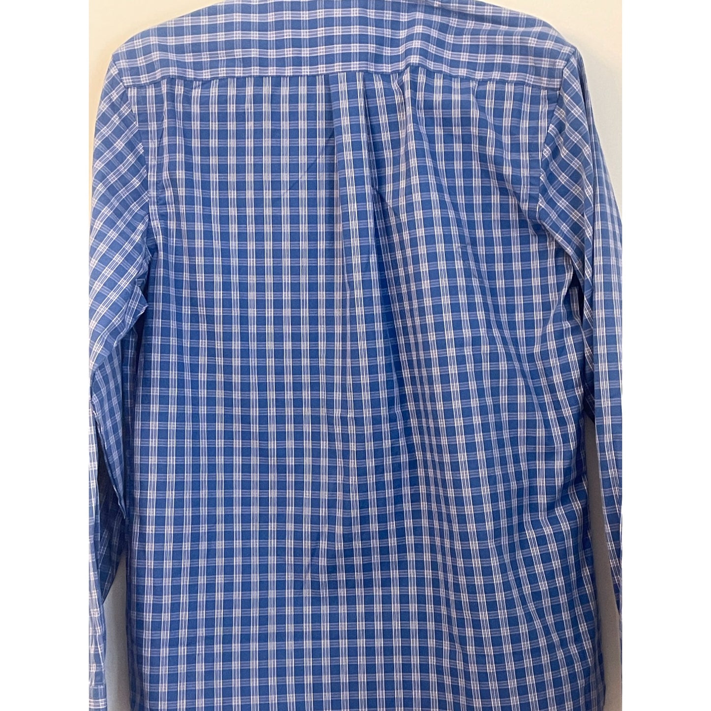 Mens Izod Blue & White Plaid Long Sleeve Button-Down Shirt mens small