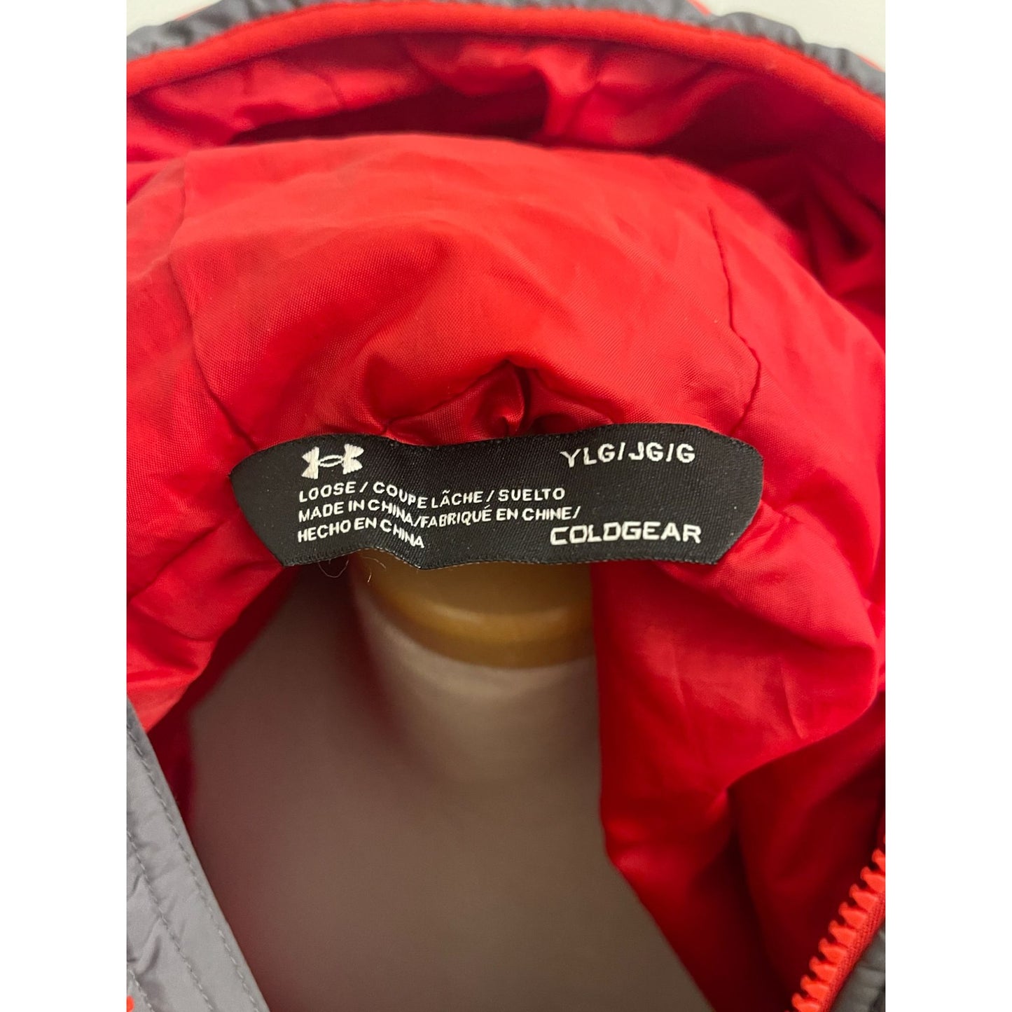 Under Armour Youth Gray ColdGear Puffer Jacket With Hood Size YLG