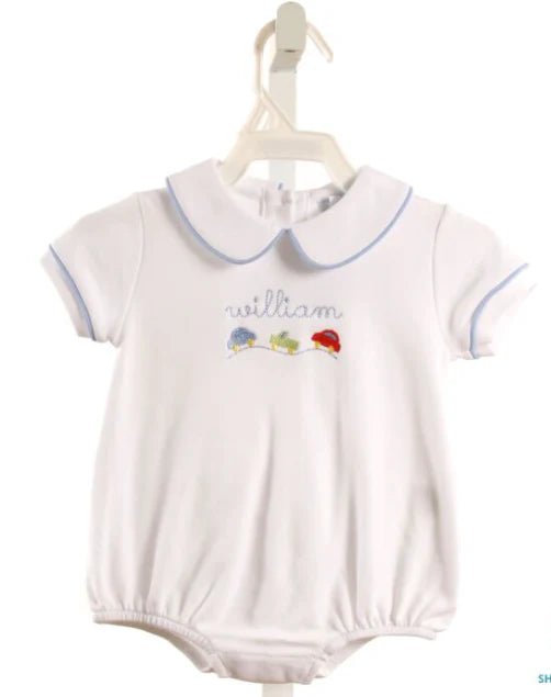 LITTLE ENGLISH WHITE EMBROIDERED KNIT BUBBLE