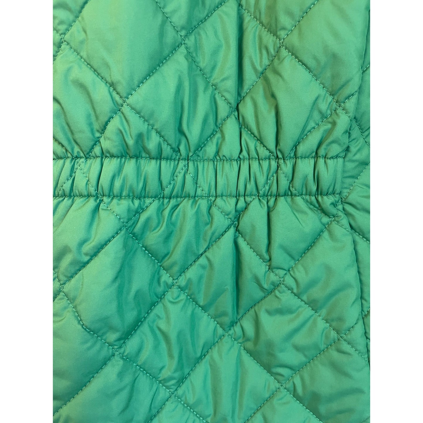 Ralph Lauren Girls Quilted Green Jacket Size 6X With Ribbed Collar & Button Pockets