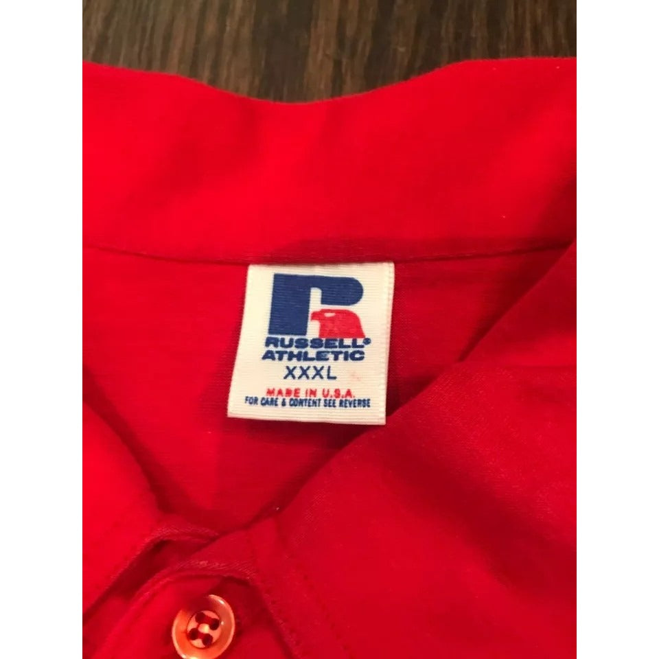NOS Vtg Russell Athletic Alabama Crimson Tide 4-Button Polo Shirt w Pocket