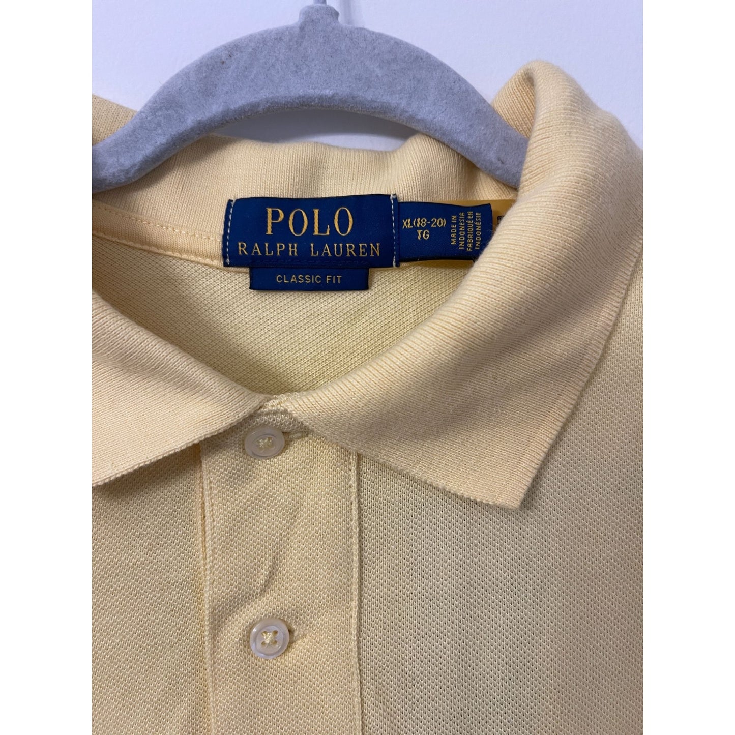 Polo Ralph Lauren Boys XL Yellow Short Sleeve Slim Fit Cotton Polo Shirt
