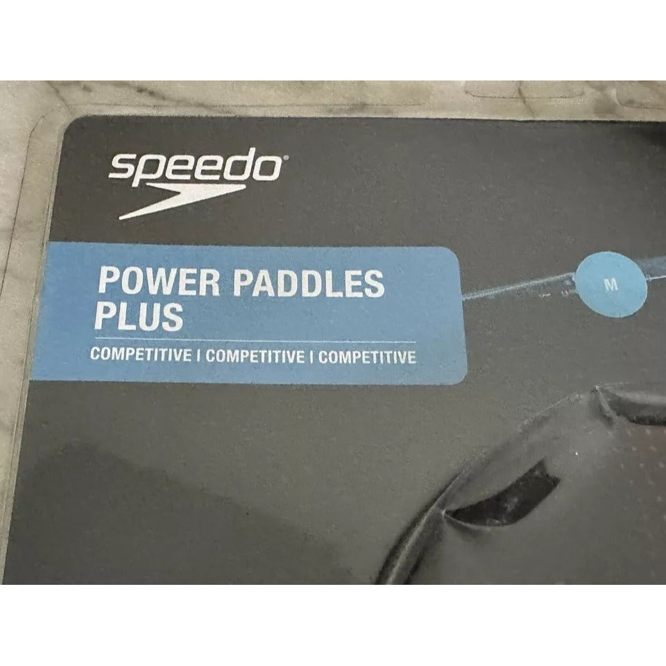 NEW Speedo Power Paddles Plus Medium Competitive Swim Training (Red & Black)