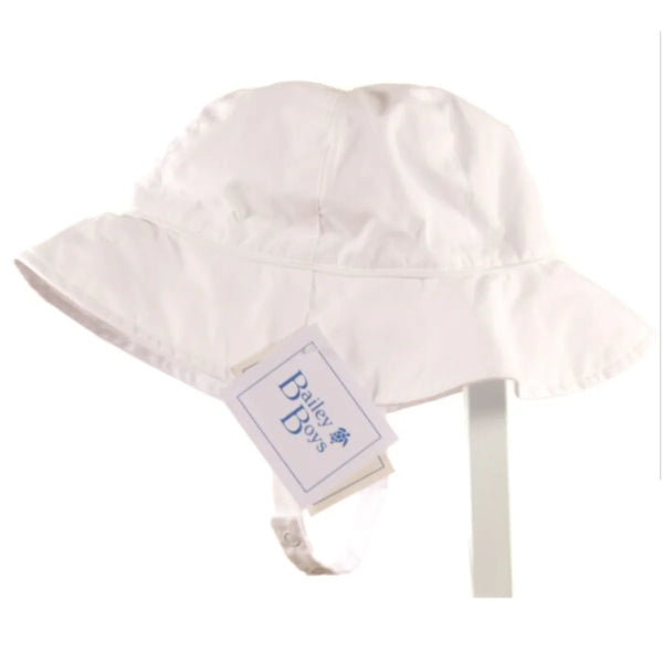 Bailey Boys Infant White Sun Hat with Adjustable Chin Strap
