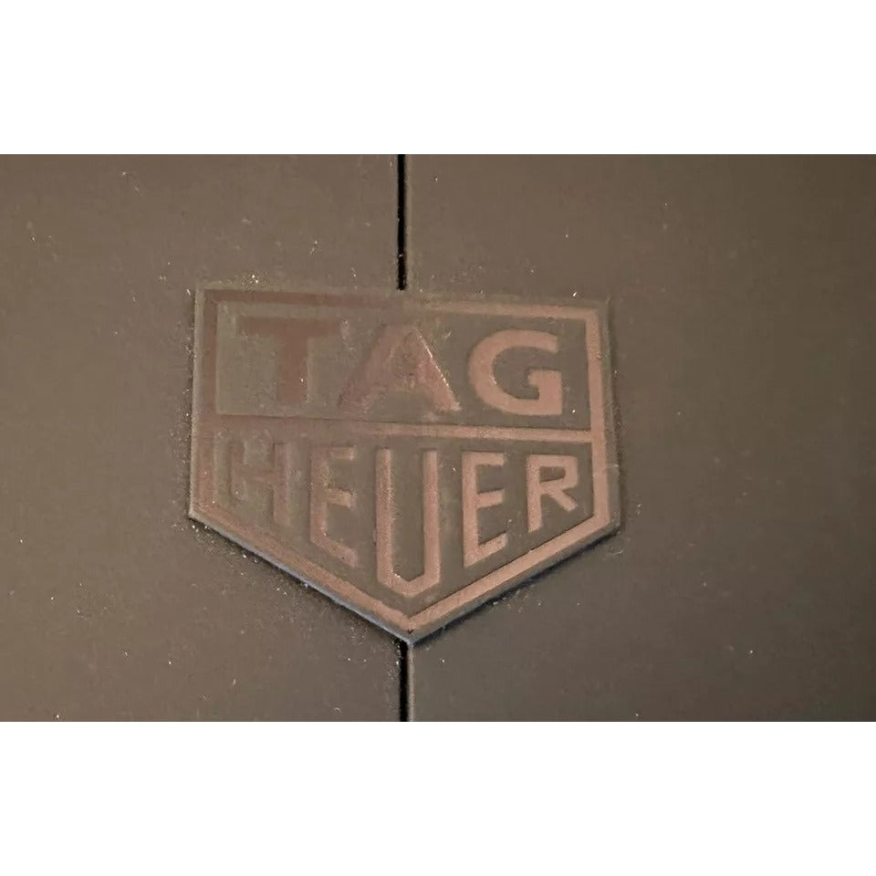 EUC Tag Heuer Watch Display Box (14" x 9-3/4" x 6") Black & Red Bi-Fold Box Only