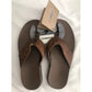 NWT johnnie-O Dockside Distressed Brown Leather Flip Flops-Sz US MENS 8 Sandal