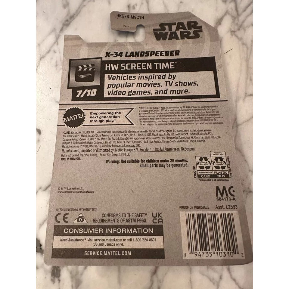 NEW 2022 Hot Wheels Star Wars X-34 Landspeeder - HW Screen Time 7/10 (HKG76)