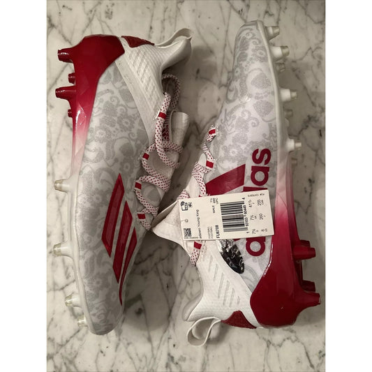 NWOB NEW Adidas Adizero Young King Cleats - Red/White Floral (FU6708) - Size 8
