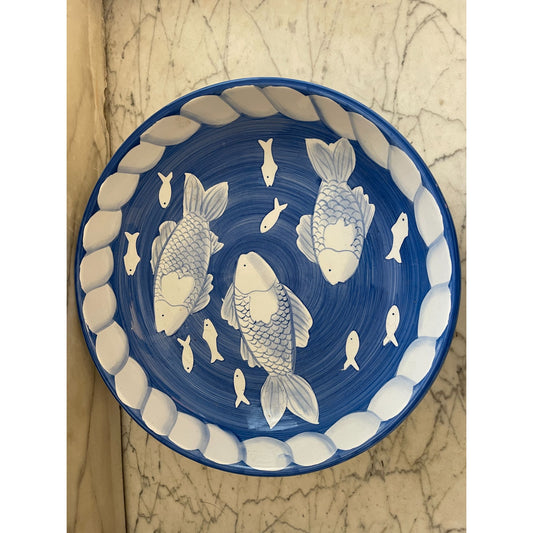 Jay Willfred  Hand-Painted Ceramic Fish Bowl