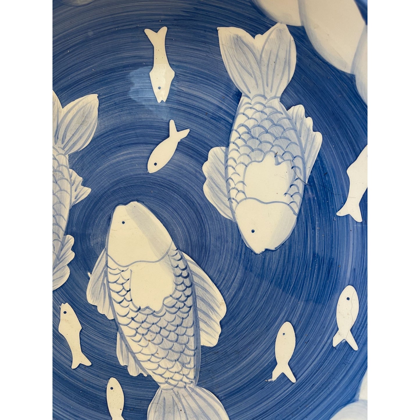 Jay Willfred  Hand-Painted Ceramic Fish Bowl