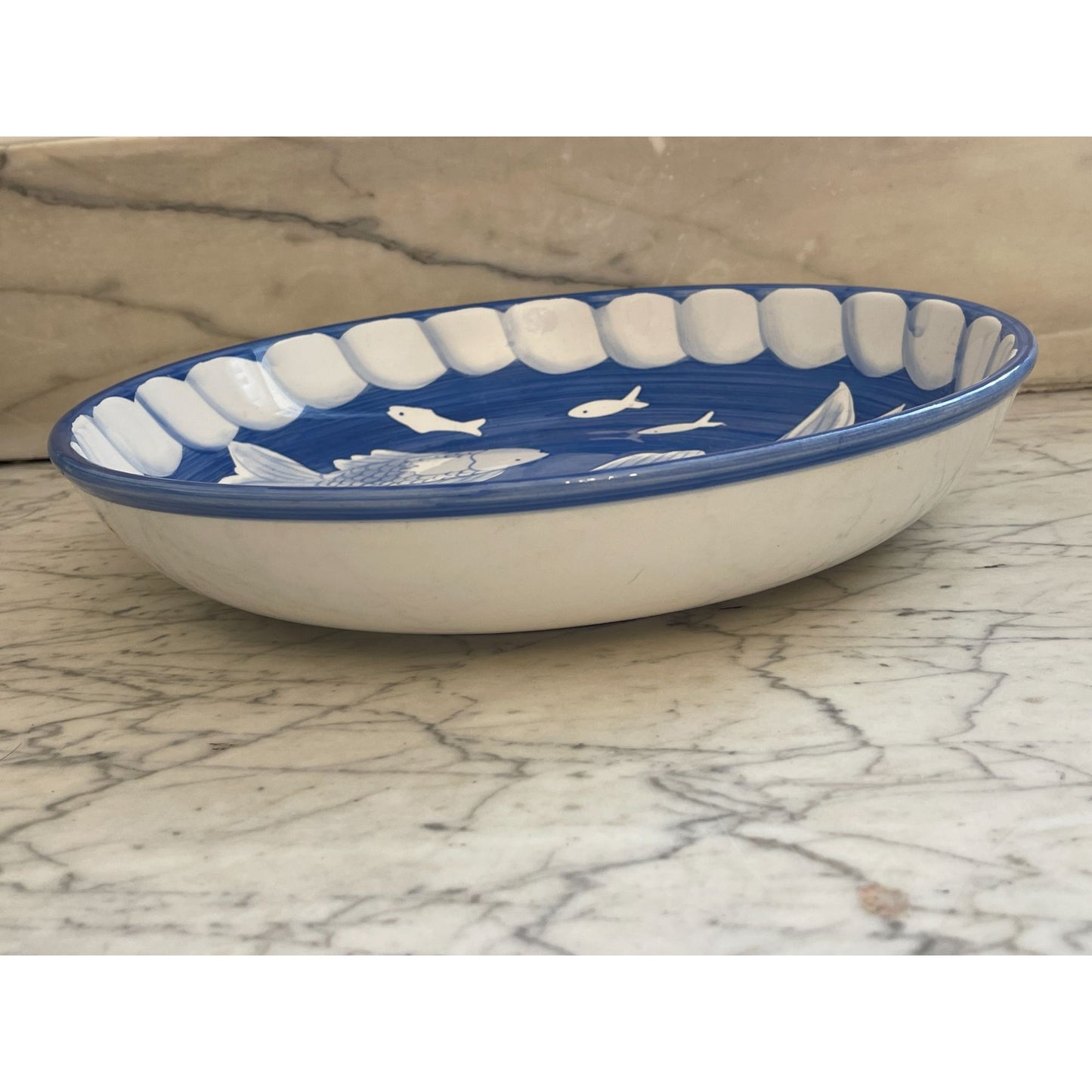 Jay Willfred  Hand-Painted Ceramic Fish Bowl