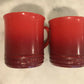 Set Of 2 Genuine Le Creuset 14oz Coffee Mugs (Cerise - Red Ombré) #1