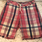 EUC VTG Polo Ralph Lauren Red Plaid Swimwear Trunks - mens 32 (Unlined)