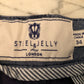 EUC Steel & Jelly Flat Front Chino Shorts - mens sz 34 - Navy Blue w/ Palm trees