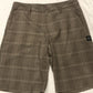 NWOT Rip Curl Live The Search Brown Plaid Shorts - Mens sz 32 w/ unhemmed edge
